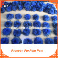 12-18cm teint couleur fourrure de raton laveur pompons